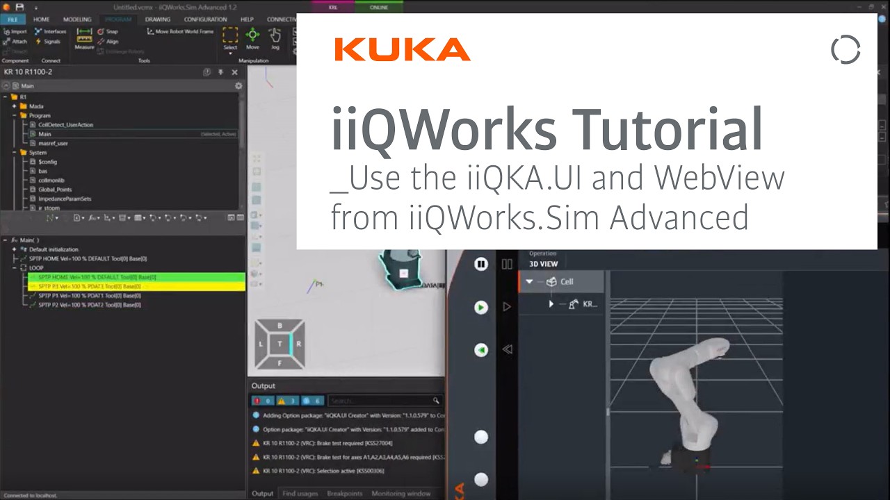 KUKA iiQWorks: Use the iiQKA.UI and Web HMI View with iiQWorks.Sim Advanced