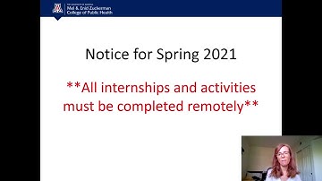 Public Health Internship Orientation for Spring 2021 Internships