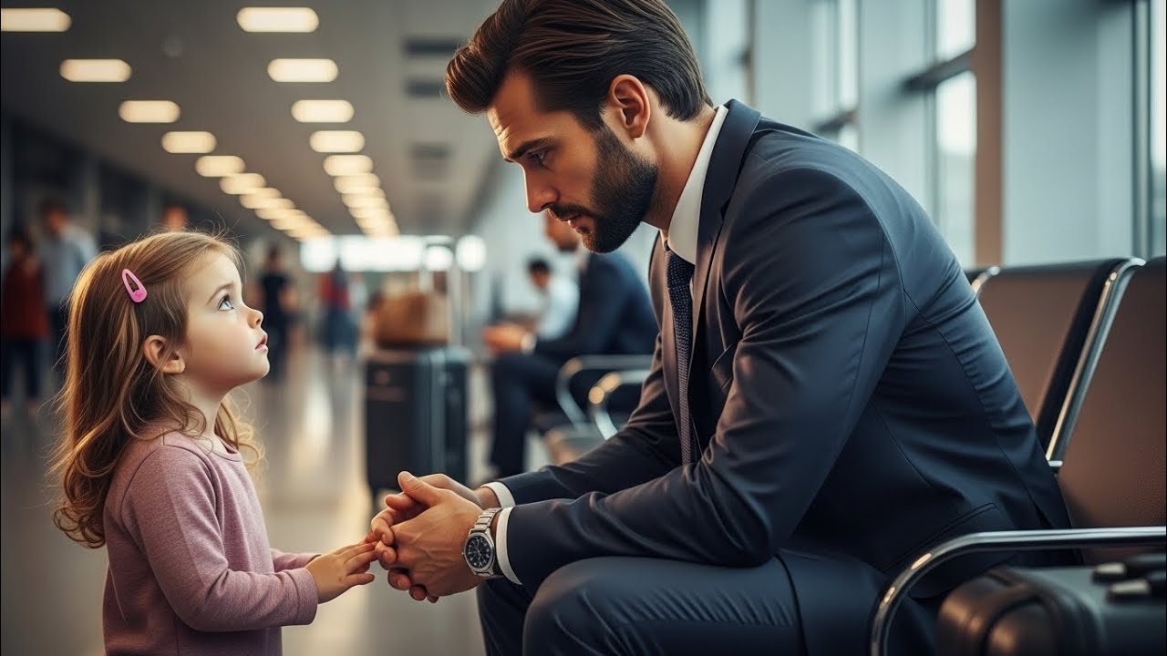 A Little Girl’s Question Shatters a Billionaire’s Loneliness | Heartwarming Airport Encounter