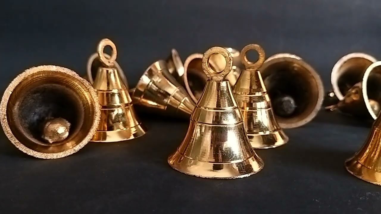ORDER NOW 7976672628 GOLDEN BRASS BELLS | Solid Jingle Bells | Small Wall hanging | 2 Inch Size
