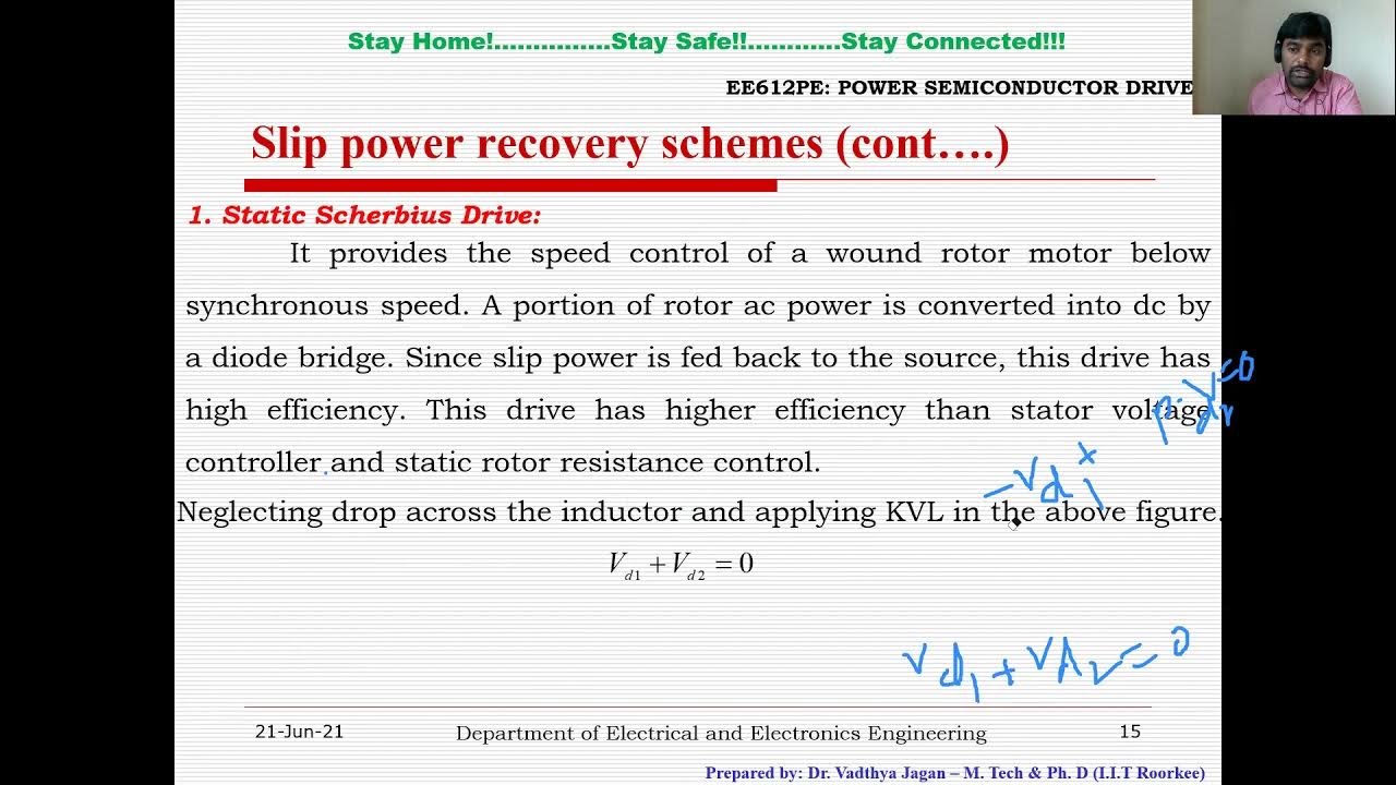 Slip power recovery schemes Static Scherbius Driveperformance and