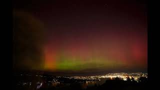 Aurora from Signal Hill, Dunedin, New Zealand, 4K (May 11th, 2024)