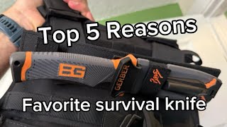 Best Designed Survival Knife, Wilderness Bushcraft Gerber Full Tang Serrated Blade Bear Grylls