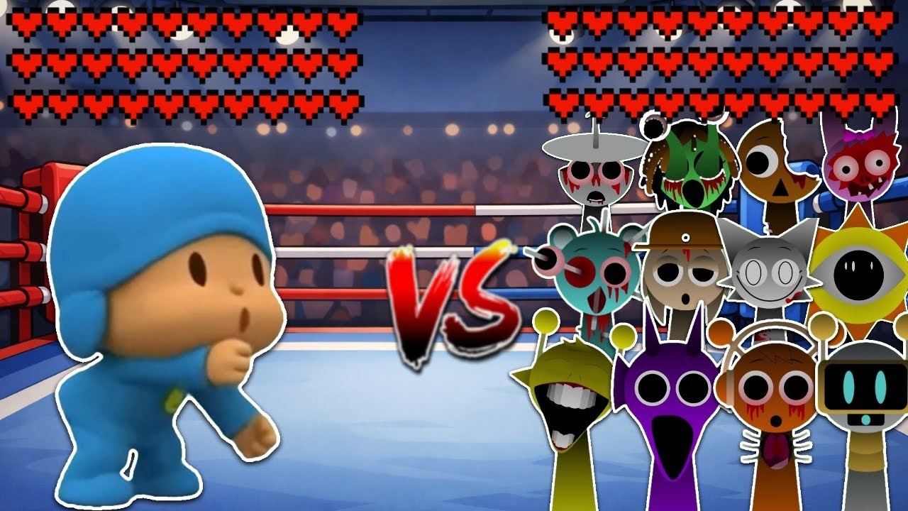 Pocoyo vs All Evil Sprunki Characters! Meme battle 
