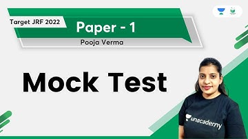 Mock Test | Paper- 1 | Target JRF 2022 | Pooja Verma