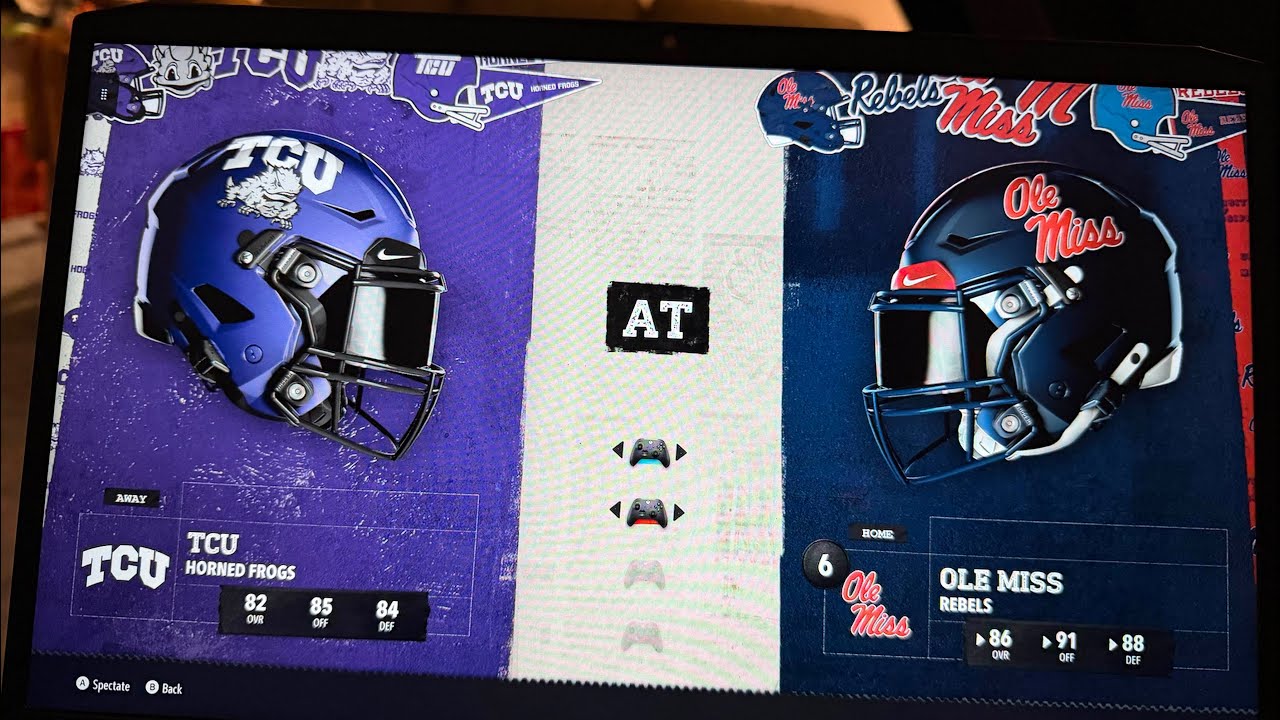 2026 NCAA Football January Madness: 2nd Round #10 TCU @ #2 Ole Miss (Peach Region)