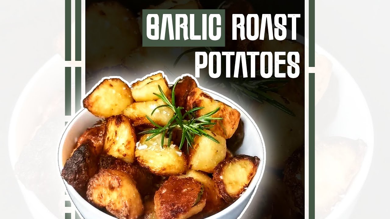 Perfect Crispy Garlic Roast Potatoes with Rosemary Quick Easy Tasty Recipes Vegan Side Dish