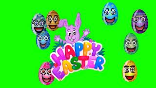 4K Green Screen Free - HAPPY EASTER FUN GRAPHIC
