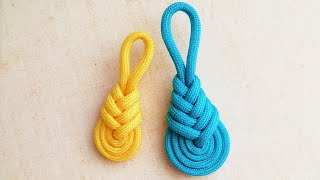 野菜のみょうがのような形になるひもの結び方　みょうが結び　飾り結び (アジアンノット)　パラコード　How to tie the pipa knot