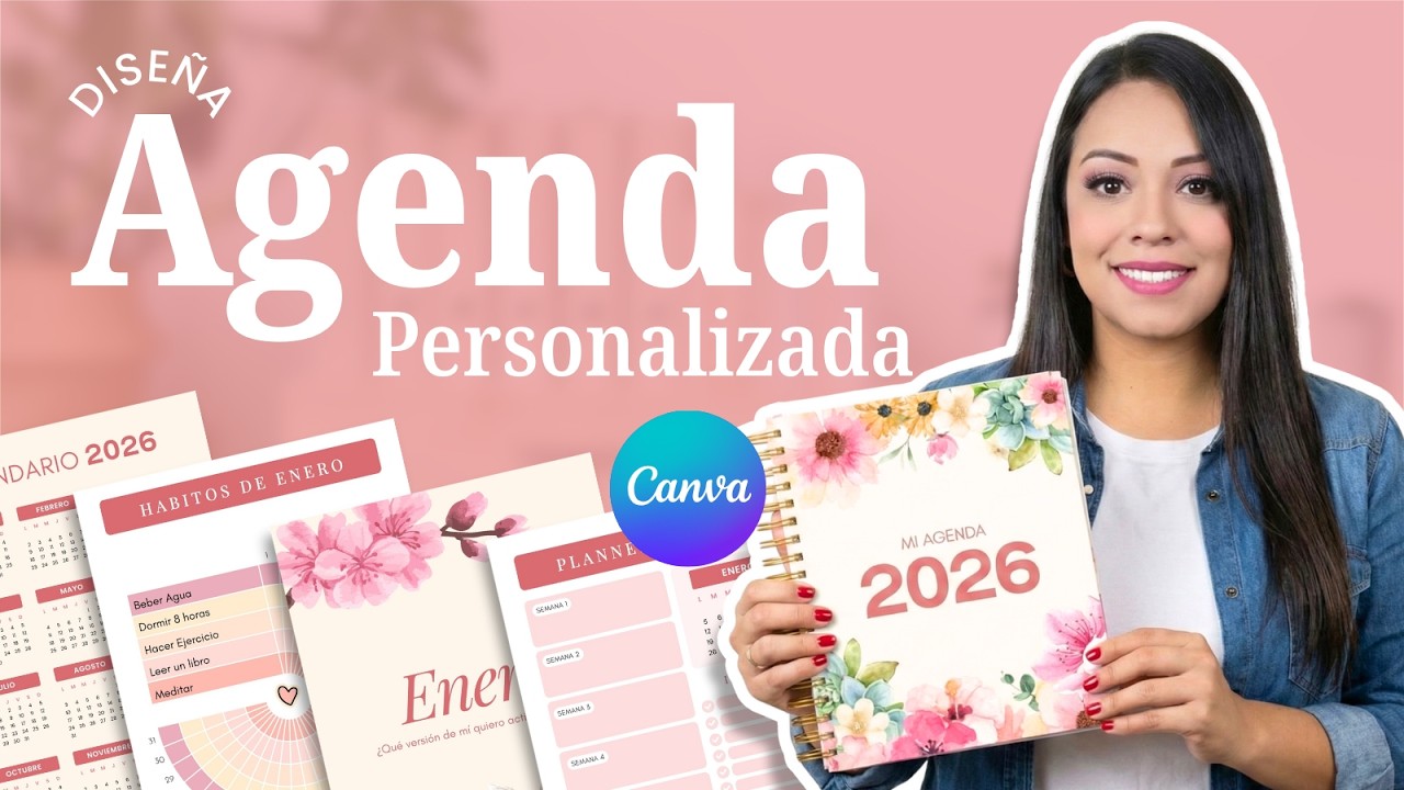 Cómo CREAR una AGENDA 2026 en CANVA 📅 (Interactiva y para Imprimir)