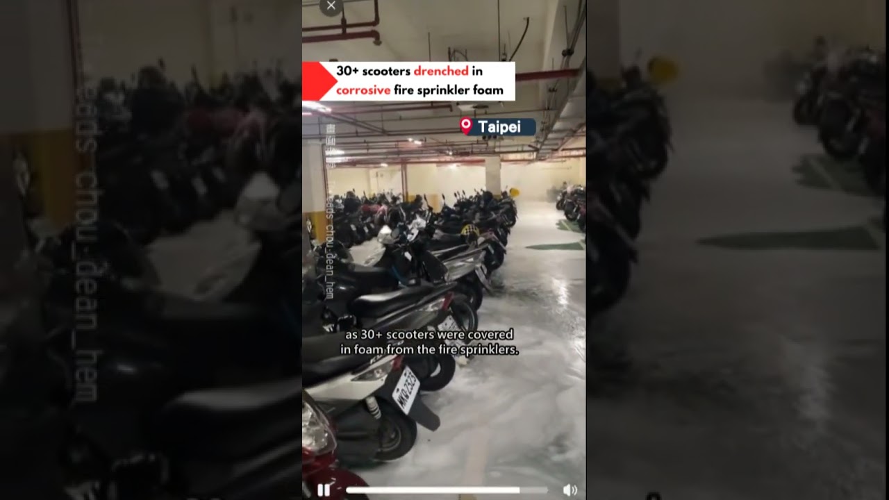 More than 30 scooters drenched in corrosive foam