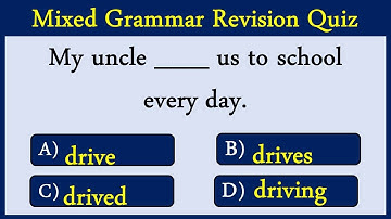 Mixed English Grammar Revision Quiz 1:  Can You Score 30/30?