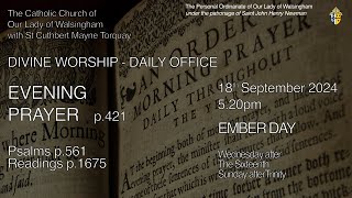Evening Prayer (Evensong) from OLW Torquay  Ember Day in Autumn