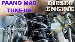 ISUZU 4BB1 tune-up valve clearance(0.016inch)