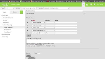 Create Ad Hoc Filter for Advisory or other section