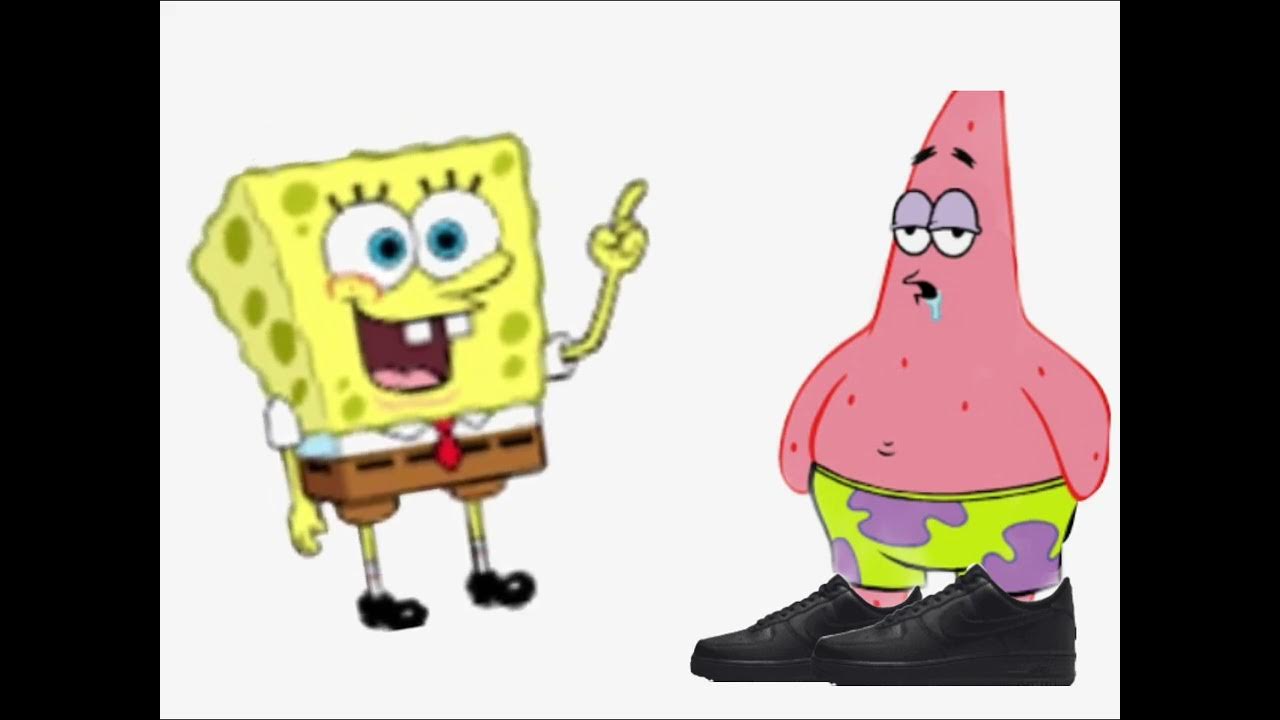 Spongebob steps on patricks black air forces - YouTube