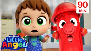 Fire Safety Song 🧯 |  Little Angel 😇 | 🔤 Subtitled Sing Along Songs 🔤 | Cartoons For Kids