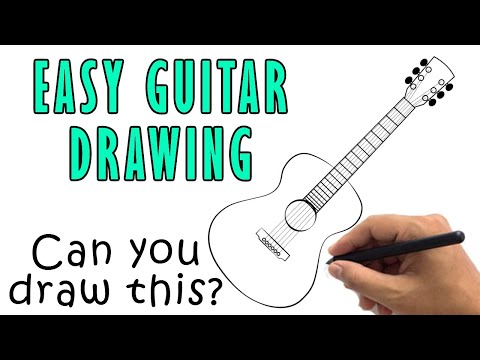 How to Draw a Guitar | Easy Guitar Outline Drawing Step by Step Sketch for Beginner