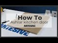 Application Vinyl Adhesive Film on Door Kitchen with frame in relief