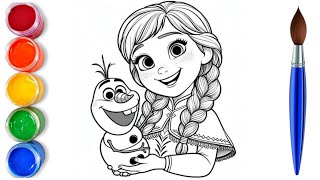 How To Draw Easy Cute Elsa And Olaf Easy Drawing Step By Step For Kids