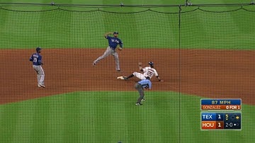 TEX@HOU: Andrus turns two to end the 5th inning