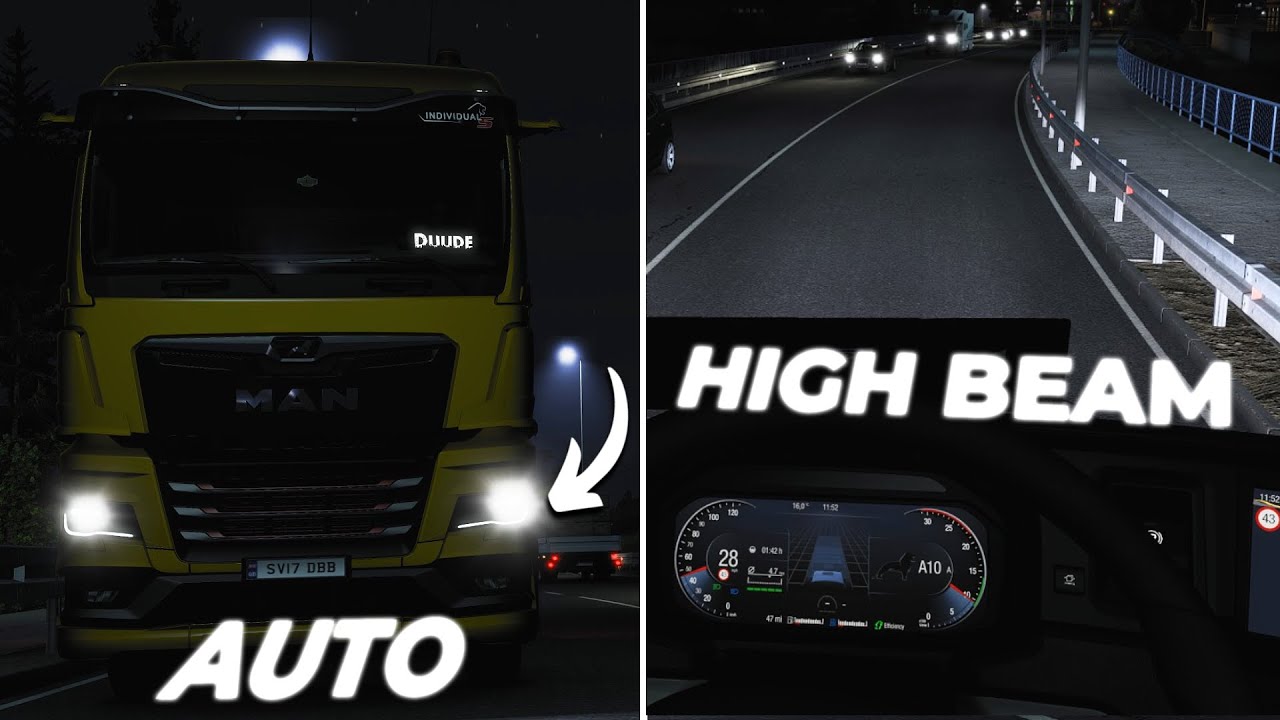 ETS2 1.48.5 NEW HIDDEN FEATURE Automatic High Beams Euro Truck