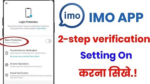 imo app mai two step verification setting on kaise kare!! how to turn on two step verification!!