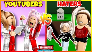 YOUTUBERS VS HATERS 😱 Roblox Brookhaven rp Mini Pelicula (Historias con Voces)