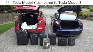 Comparing the model y and 3 cargo space, using 2 bicycles, a whole
bunch of soccer equipment, 7 pieces luggage, ton flowers. we also
me...