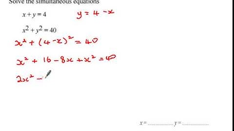 Quadratic simultaneous equations2