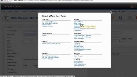 How to add a new menu item linked to an single article in Joomla! 2.5 E5S1
