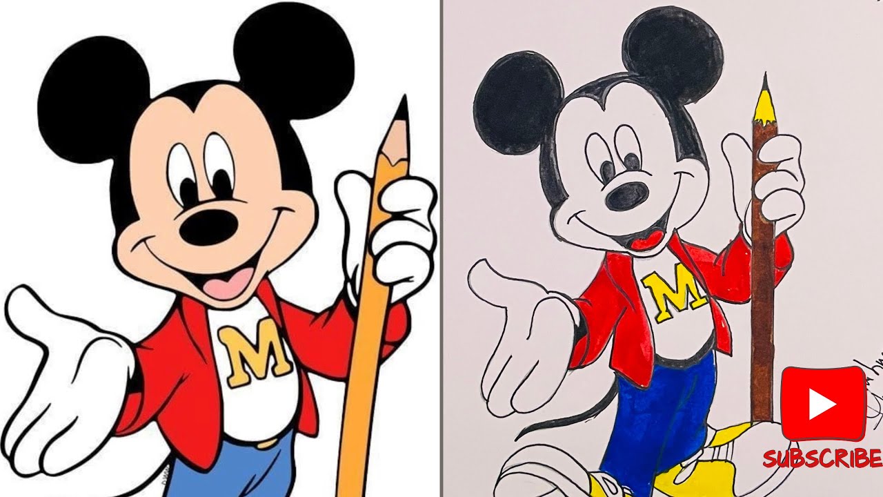 HOW TO DRWA MICKEY MOUSE !!Copy paste!! Simply ️ ! - YouTube