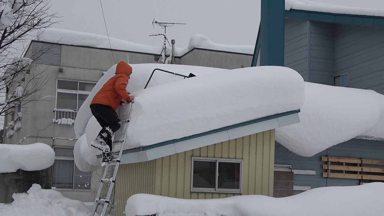 北海道の雪下ろし５ 物置🌈 ＃雪落とし #除雪