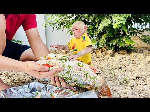 Bibi and Dad Process Fish - Grill Fish - Enjoy Special Super Delicious Fish!