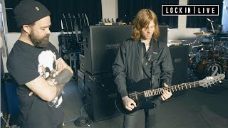 Backline with Alan Ashby - guitarist with Of Mice &amp; Men