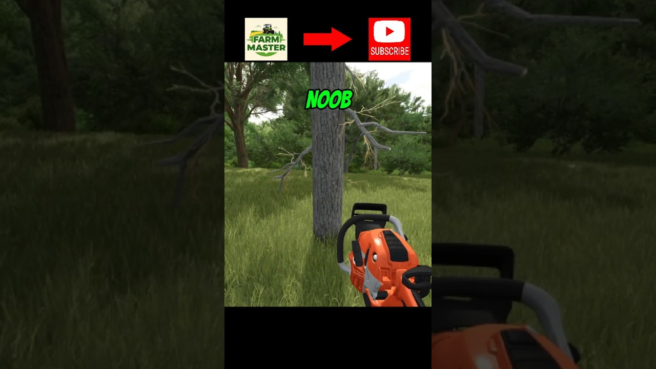 NOOB VS PRO Cutting trees in FS 25