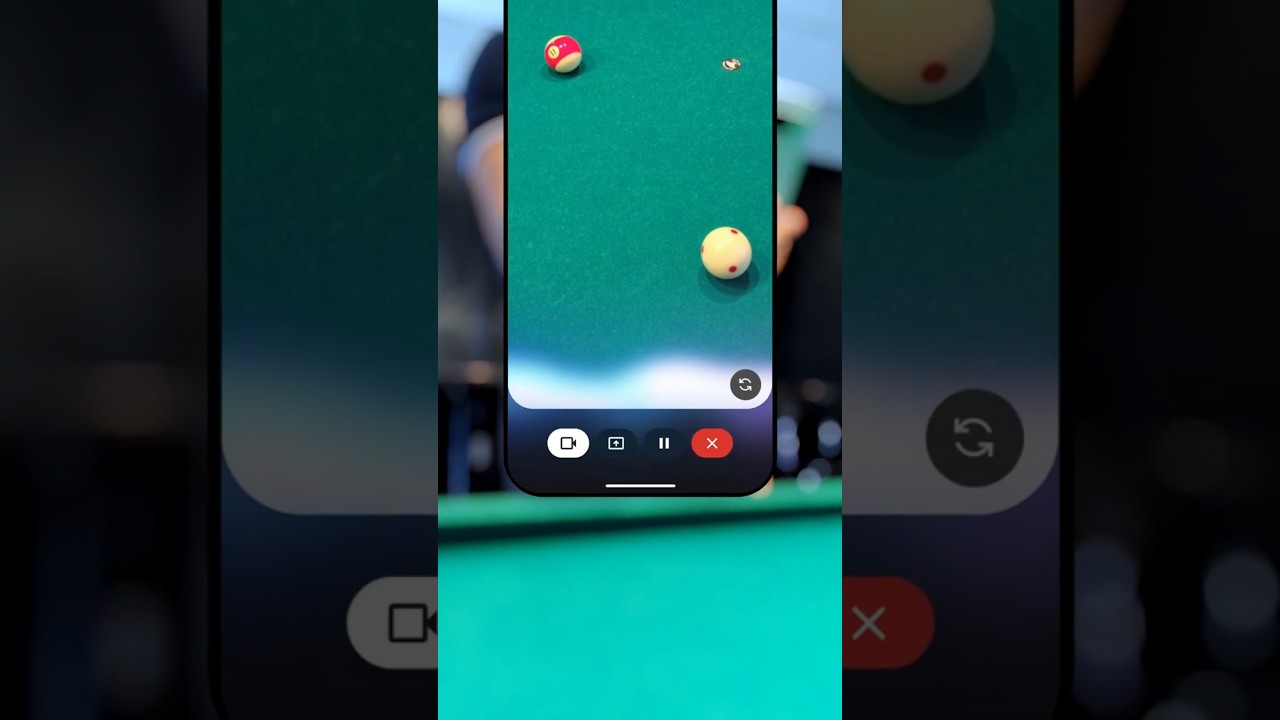 Tough shot? Gemini can coach you through it. Just tap the Live button and the new camera icon ✨🎱