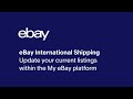 Ebay international shipping how to update listings on my ebay