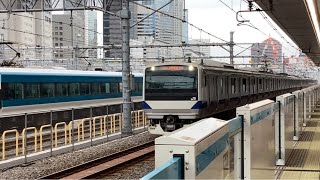 京浜東北線各駅停車大宮行きE233系1686C116と常磐線特急ひたち21号いわき行きE657系21MK19、上野東京ライン普通勝田行きE531系1197MK469+E531系K417が走行！