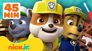 ¡Los mejores momentos de Rubble construyendo en PAW Patrol! | Compilación de 45 minutos | Nick Jr.