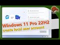 Windows 11 pro create local user account during installation