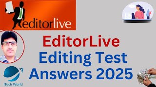 EditorLive Editing Test Answers 2025||  How to Pass the EditorLive.com Editing Test