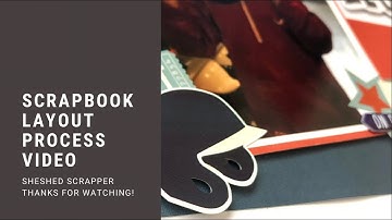Scrapbook Layout Process Video using only Cardstock: Baseball Legend