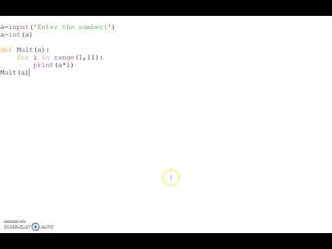 II Sem PG NumPy Python Program Multiplication Table - YouTube