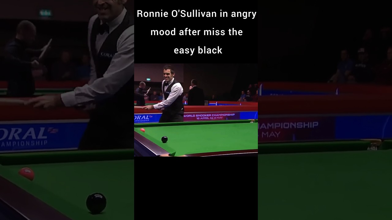 Ronnie O'Sullivan in angry mood after miss the easy black