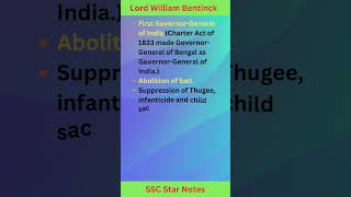 Lord William Bentinck I Governors-General of India gk history shorts youtubeshorts