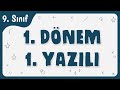 9.Sınıf Matematik 1.Dönem 1.Yazılı | 100 Aldıran Sınav Çalışması