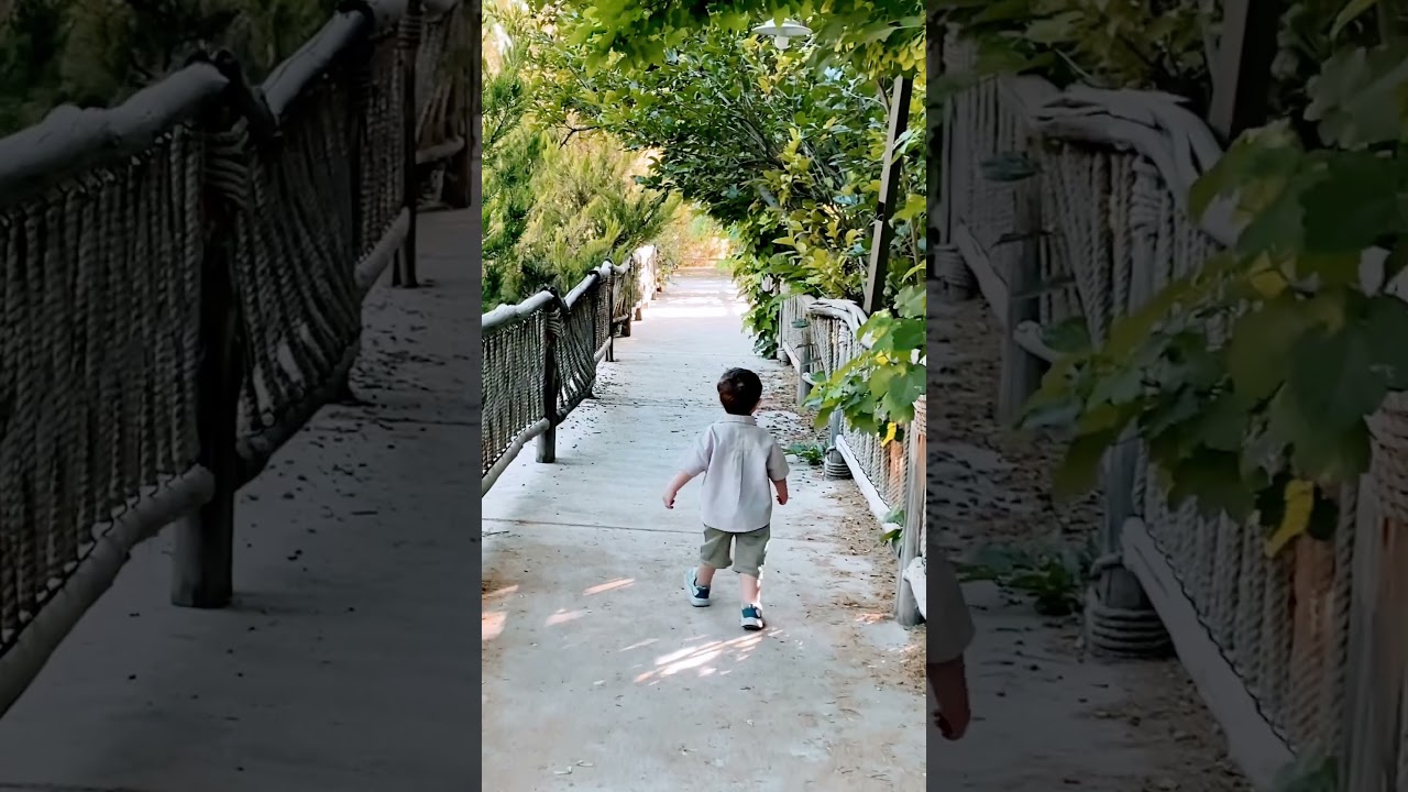 Walking in the forest park with Rayan 