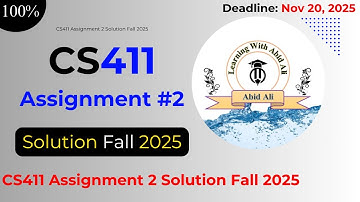 CS411 Assignment 2 Solution Fall 2025 | Complete & Correct Solution | Learning With Abid Ali
