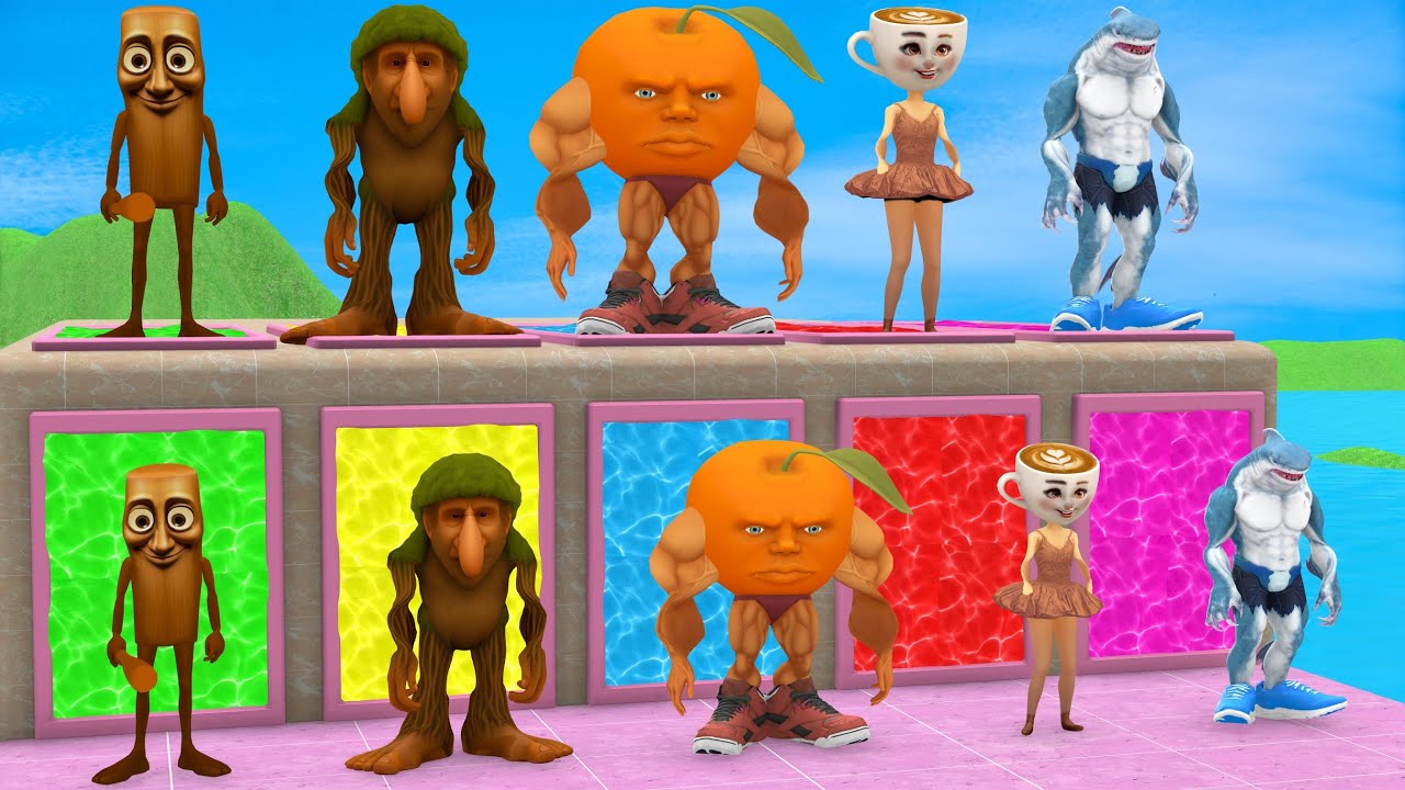 Long Slide Game with Cow Elephant Gorilla Hippopotamus Tiger 3d Animal Game Funny 3d Animals